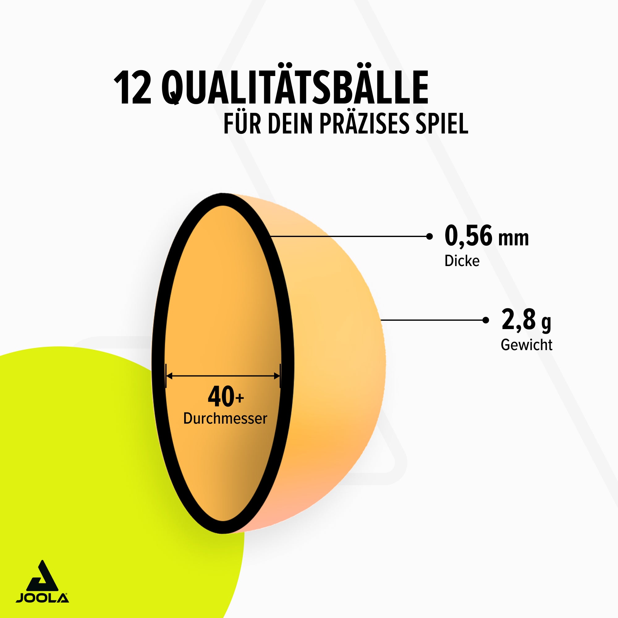 JOOLA Balle de tennis de table Spinball – Pack de 12