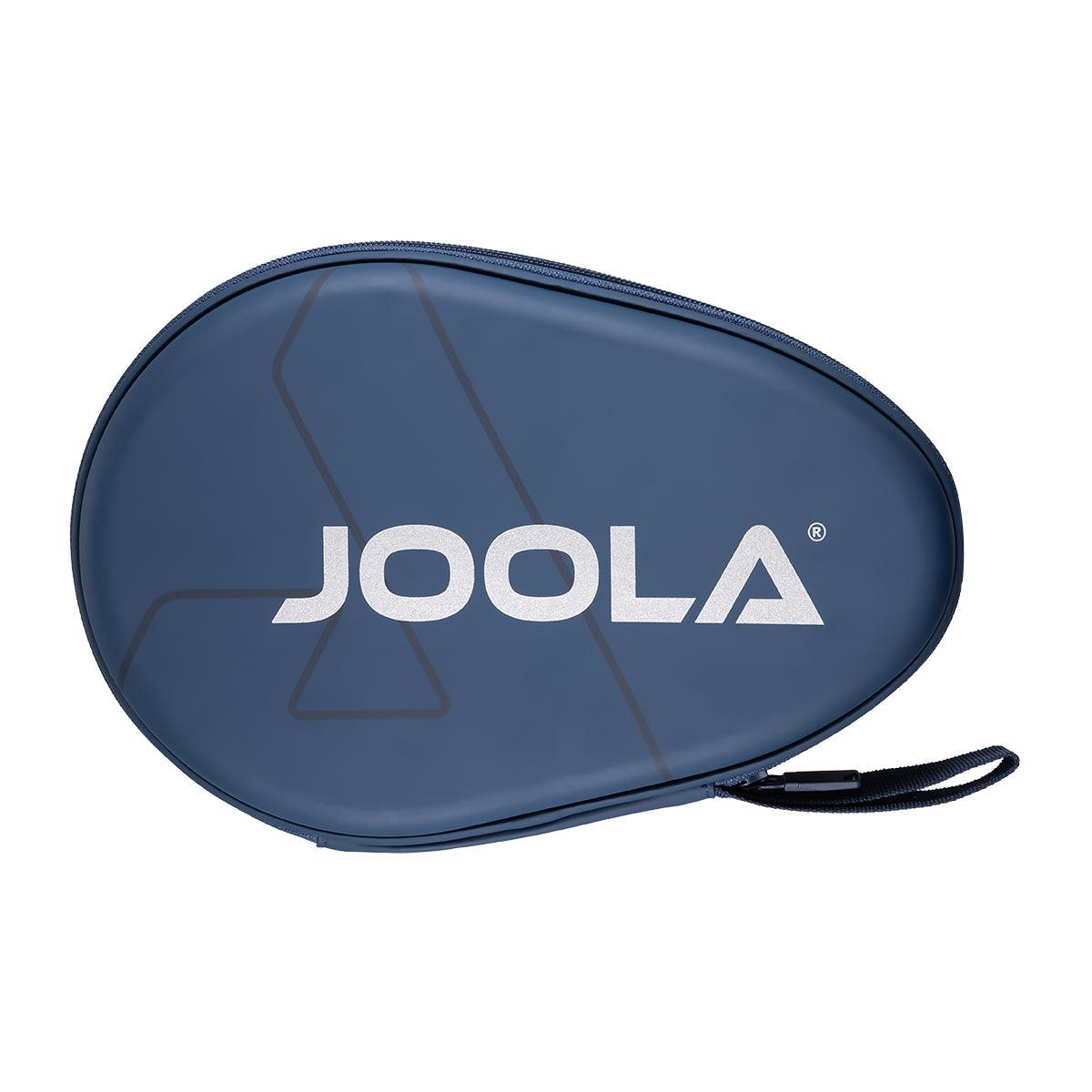 Blaues JOOLA Tischtennisschläger-Etui mit Reißverschluss und Trageschlaufe.
