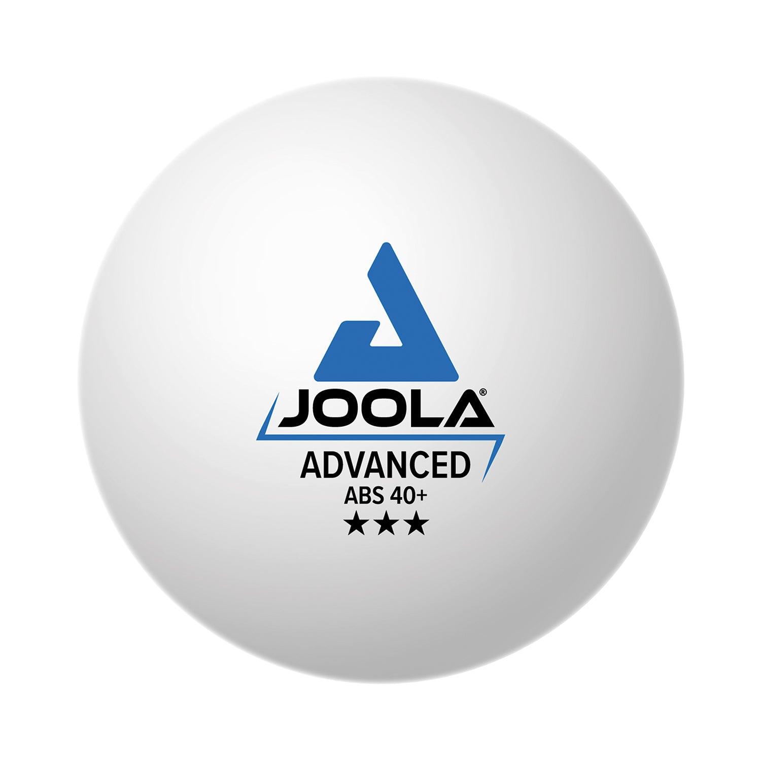 Balle de tennis de table JOOLA ADVANCED Training*** vue de côté avec un focus sur le design.